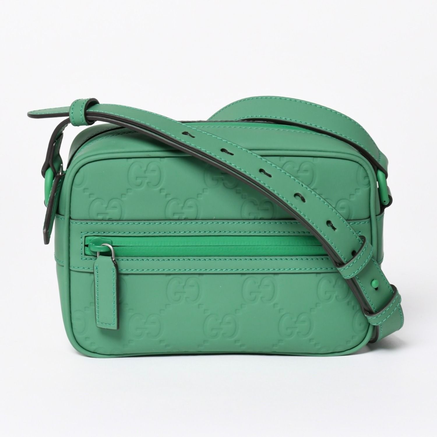 新品同様品 GUCCI グッチ ショルダーバッグ GGラバーエフェクト ミニ ショルダーバッグ ラバーグリーン グリーン 771321 中古 4a006672