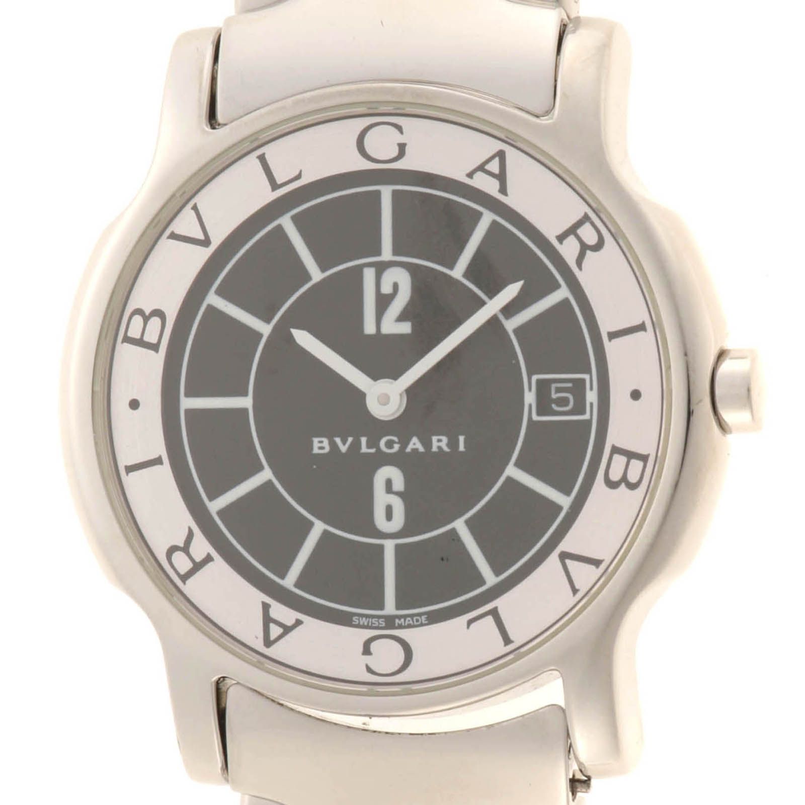 BVLGARI ブルガリ ソロテンポ SS ST35S 腕時計 ステンレススチール ブラック ユニセックス【中古】460