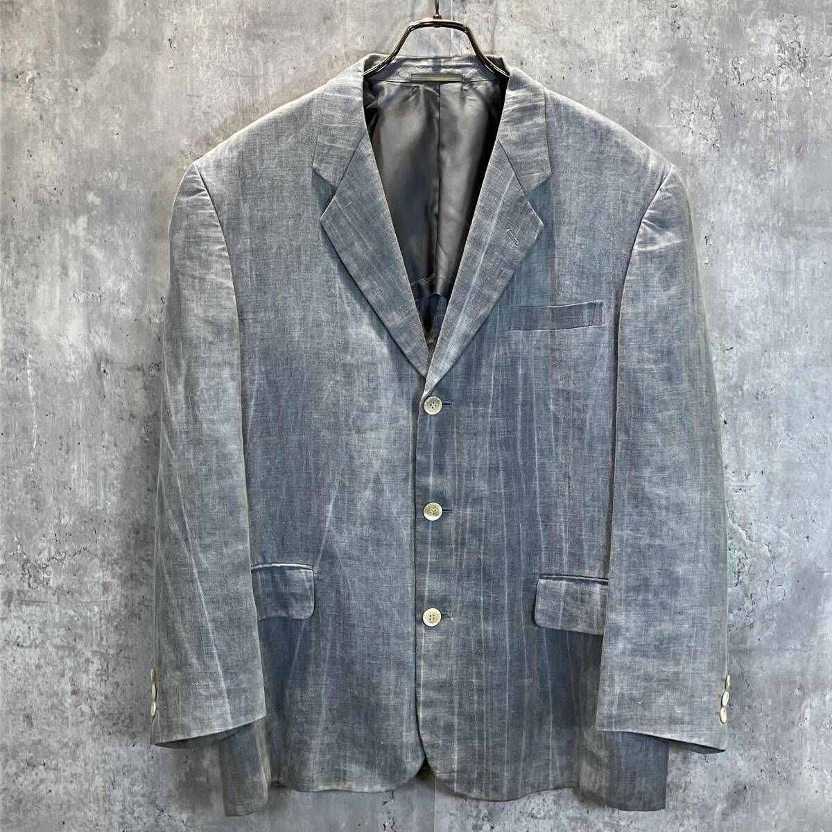 COMME des GARCONS HOMME テーラードジャケット 94AW リネン3Bジャケット グレー size M コムデギャルソン