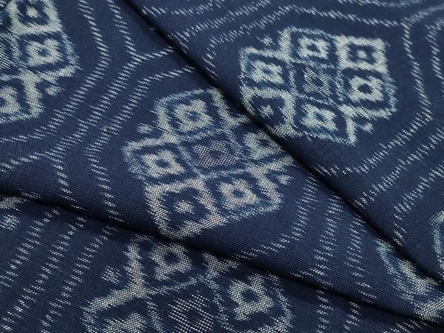 平和屋着物●久留米絣 亀甲花文 胴抜き仕立て 綿 逸品 CABK2032gh