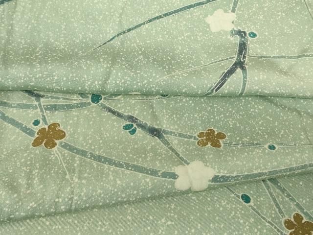 平和屋着物▽上質な小紋　単衣　枝花文　暈し染め　正絹　逸品　DABH6572az 18,720円