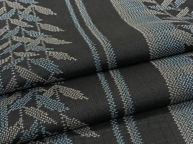 平和屋着物*夏物 夏大島 間道枝葉文 やまと誂製 正絹 逸品 CABJ9724xi