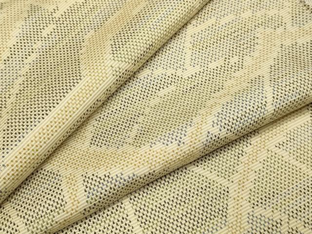 平和屋着物▽上質な紬　単衣　抽象文様　正絹　逸品　DABI4036du