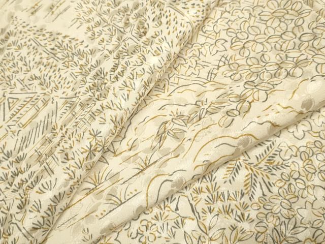 平和屋着物▽上質な小紋　単衣　風景文　正絹　逸品　DABI4038du