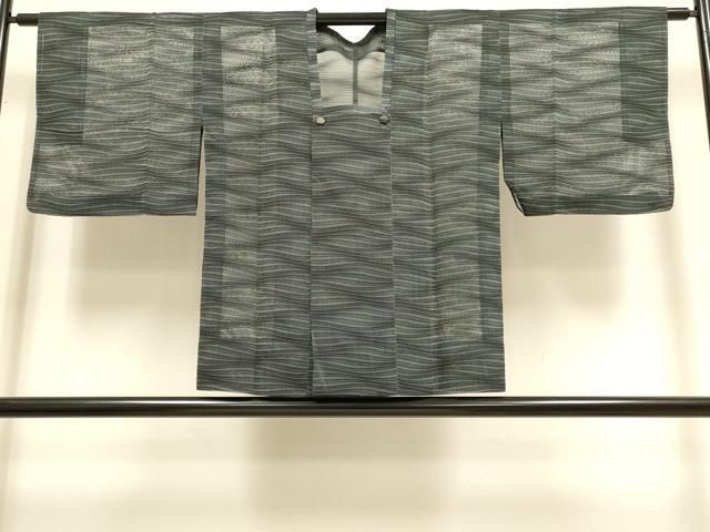 平和屋着物▽道行コート　スリーシーズン　春夏秋　塵除け　変わり縞　正絹　逸品　DABI4047du