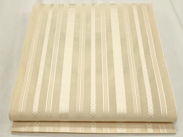 平和屋着物＊夏物　本場筑前博多織　八寸名古屋帯　紗献上　灰梅色　正絹　逸品　CABL2329fb