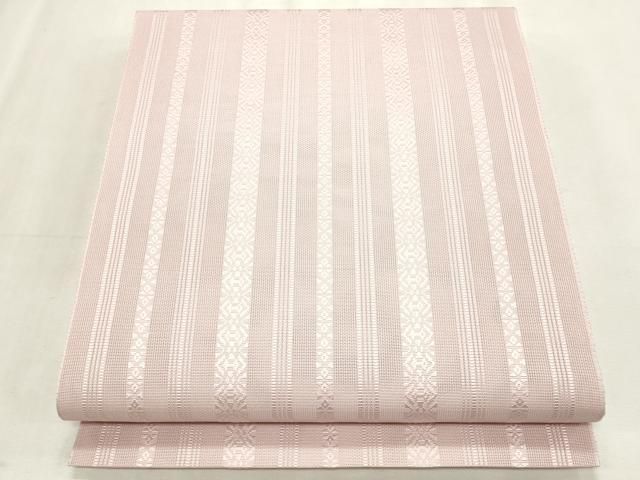 平和屋着物＊夏物　本場筑前博多織　八寸名古屋帯　紗献上　薄柿色　正絹　逸品　CABL2336fb 17,550円