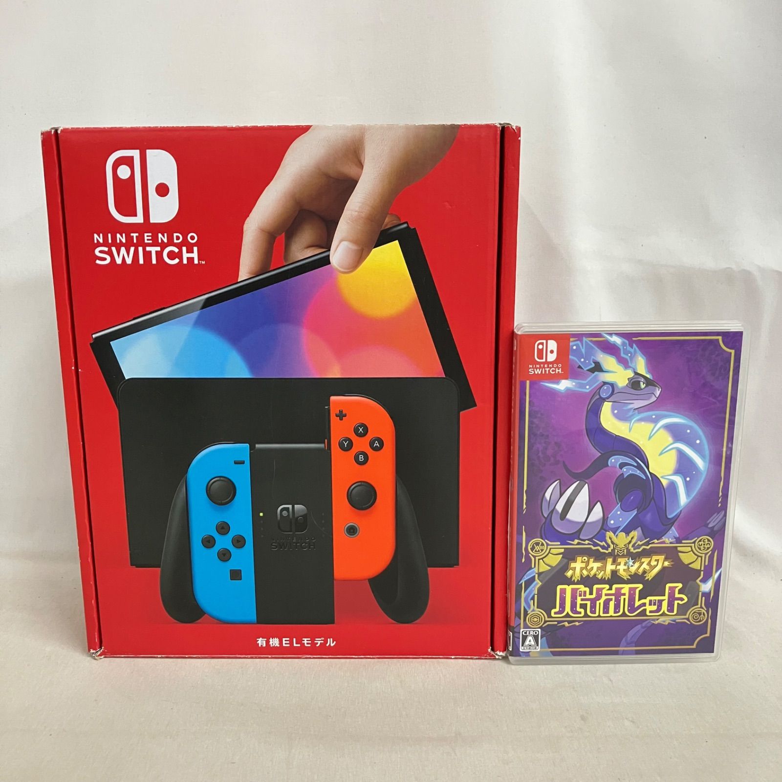 中古 Nintendo Switch スイッチ 有機ELモデル ネオン ポケットモンスター ソフト付 YD8025 c090