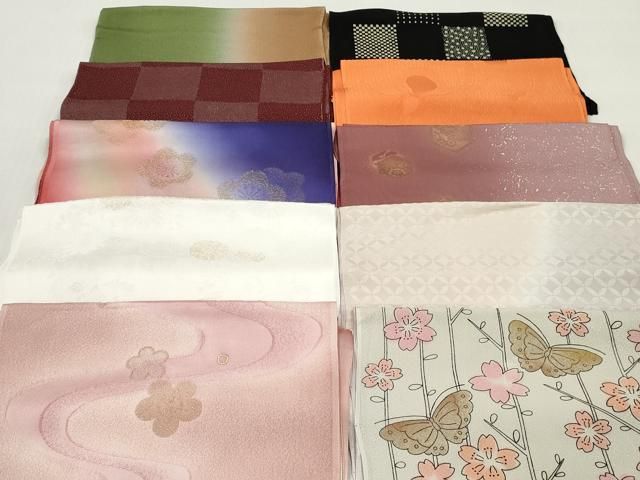 平和屋着物★和装小物　帯揚げ10枚セット　丹後ちりめん　正絹　逸品　DABJ2302xg
