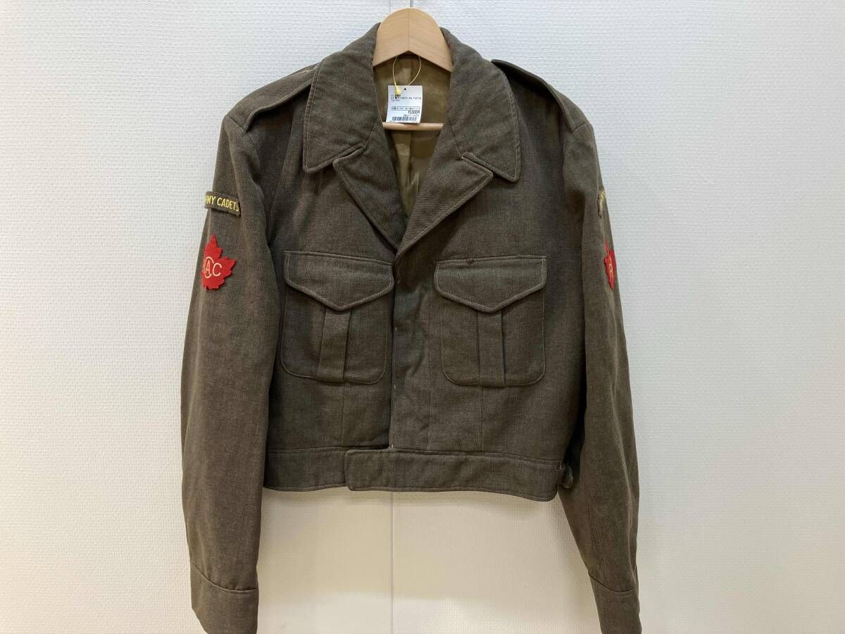 カナダ軍ジャケット ウールバトルドレスジャケット 50s 50年代 ワッペン付き サイズ30 右袖ワッペンにほつれ有り