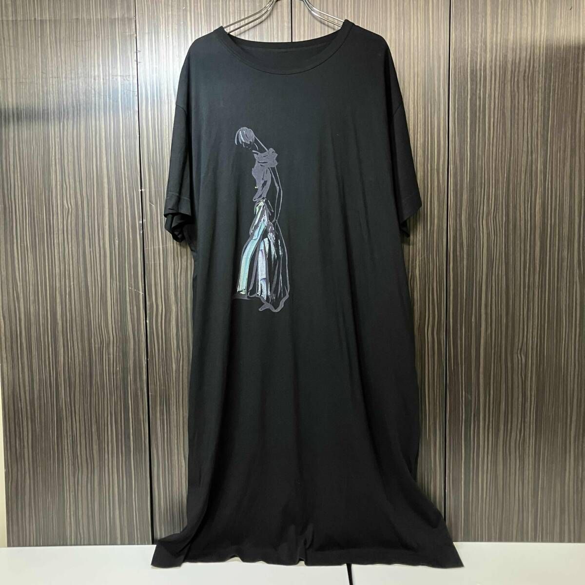 REGULATION YOHJI YAMAMOTO 半袖ワンピース グラフィックロングTシャツ サイズ2 ブラック FT-T71-019 レギュレーションヨウジヤマモト 26,208円