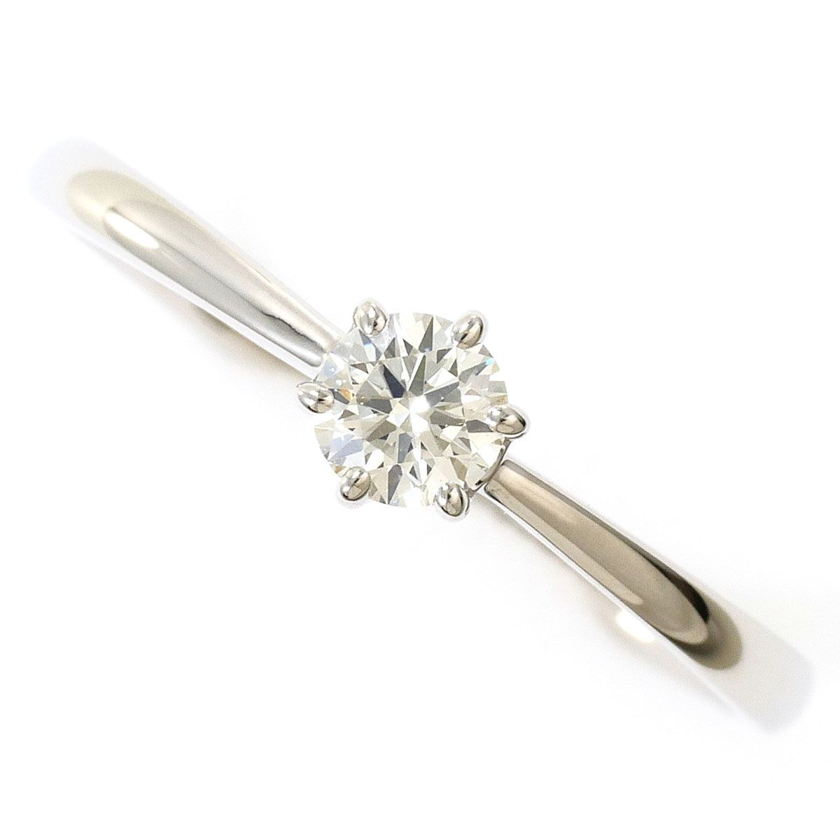 PT900/プラチナ リング・指輪 15.5号 ダイヤモンド 0.237ct VS2 鑑定書 総重量約2.6g
