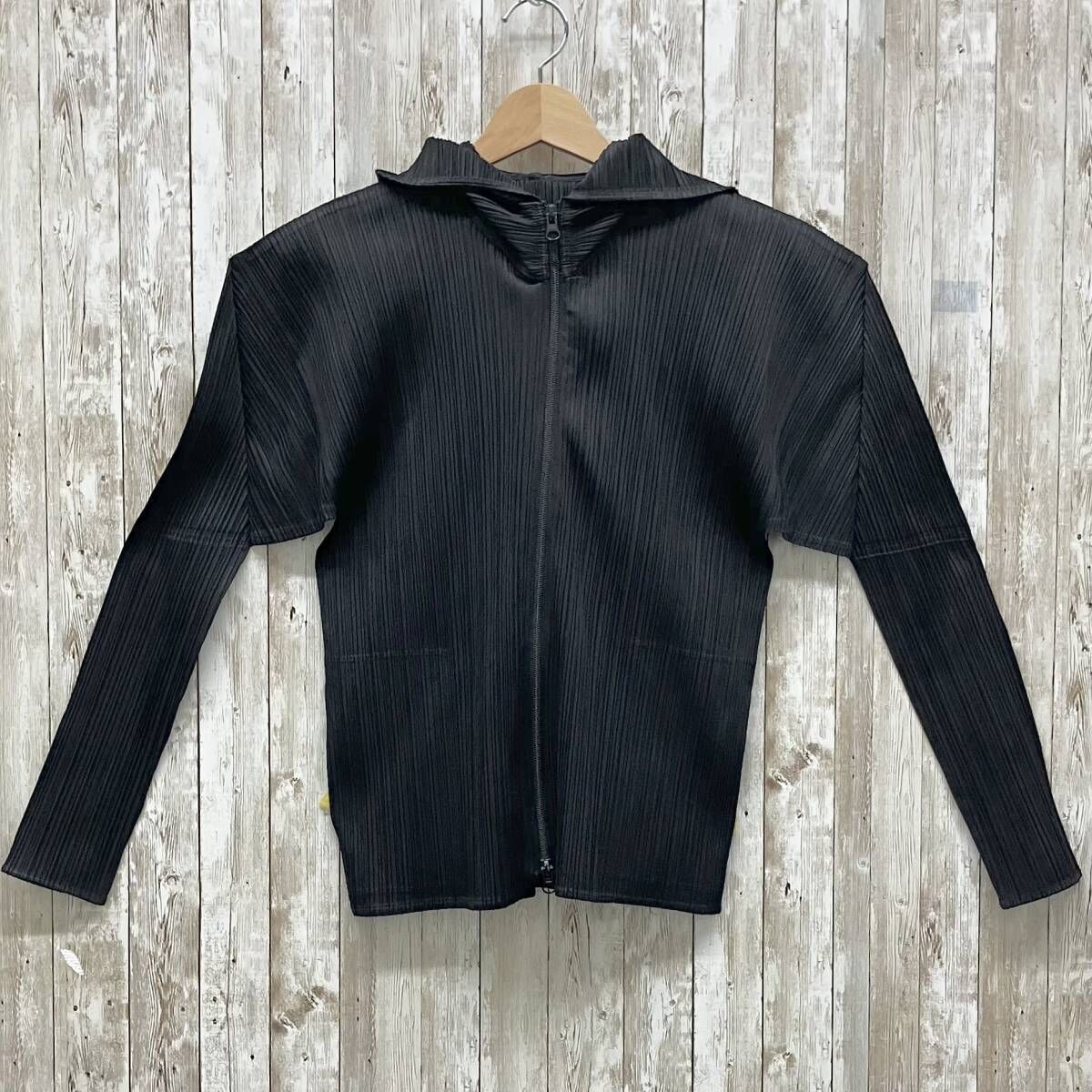 PLEATS PLEASE ISSEY MIYAKE イッセイミヤケ PP04-JD367 レディース ジップアップ パーカー ジャケット size3 ブラック 18,403円