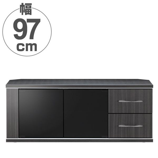 テレビ台 ローボード モダンデザイン 背面収納付 アッシュグレー 幅96.5cm （ テレビボード 収納 ブラック グレー 木目 TV台 TVボード シンプル TV テレビラック ラック 黒 テレビ 収納付き ）