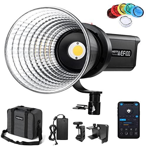 AMBITFUL EF100 100W LEDビデオライト 5600K CRI95+ Bowensマウント | TLCI97+、FXエフェクト搭載、アプリリモート操作対応、静物/ポートレート/スタジオ照明に最適★m 2b90b049