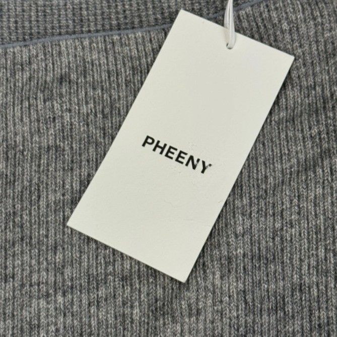 参考上代49,500円 未使用 PHEENY Cashmere silk skirt カシミヤ シルク スカート ニット ノースリーブ ワンピース フィーニー PA24-KT06 グレー F （2038MG）