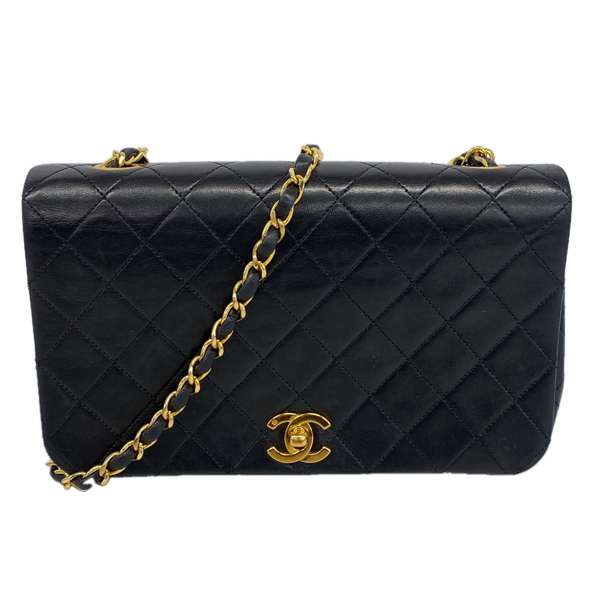 【6hd3275】シャネル ショルダーバッグ マトラッセ ラムスキン ブラック ゴールド金具【中古】レディース