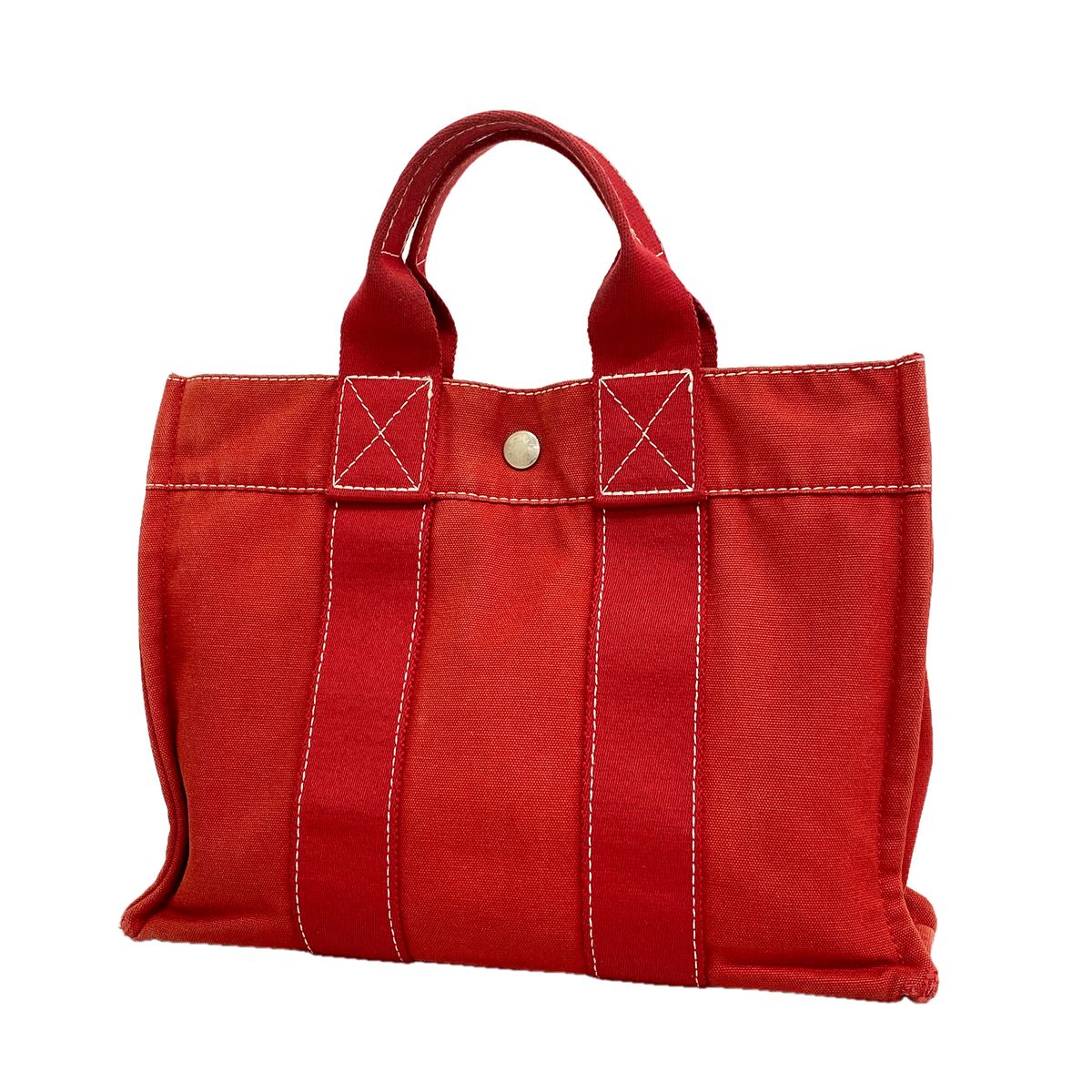 【6hd3309】エルメス トートバッグ ドーヴィルPM キャンバス レッド シルバー金具【中古】レディース 14,530円