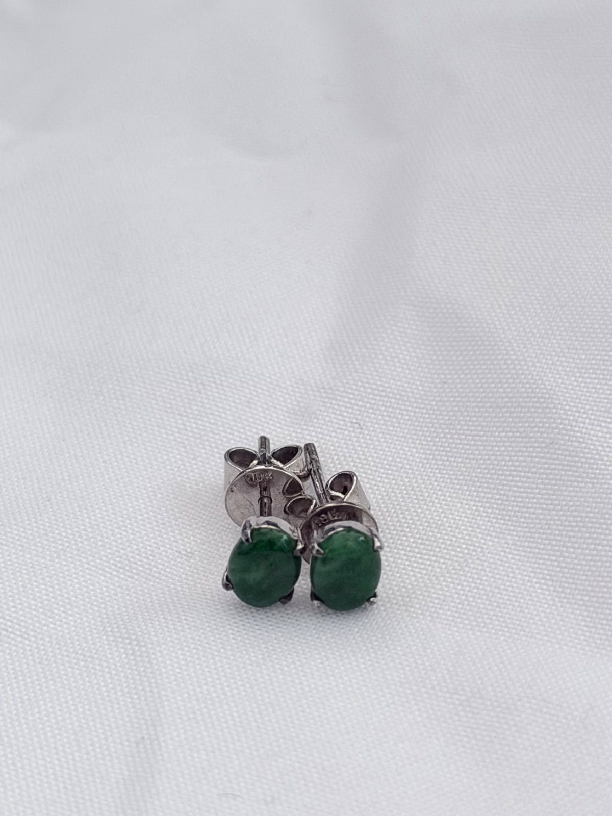 【美品】18K刻印あり オーバル グリーンストーン スタッドピアス 18金 28,728円
