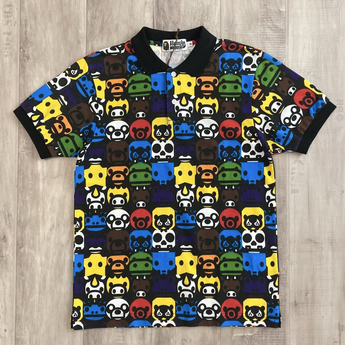 ★新品★ マイロ アニマル ポロシャツ Sサイズ a bathing ape BAPE STA milo エイプ ベイプ アベイシングエイプ Safari animal NIGO y6682