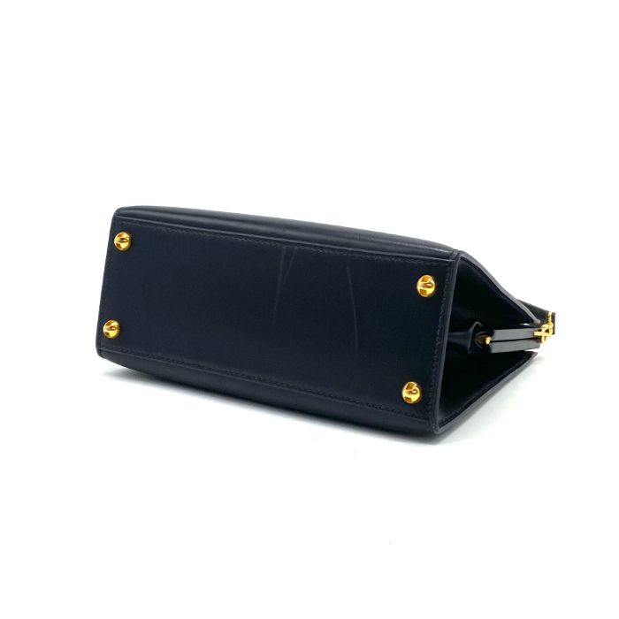 【中古】美品 HERMES エルメス ヴィンテージ がま口 ボックス カーフ ショルダー バッグ fY06328A