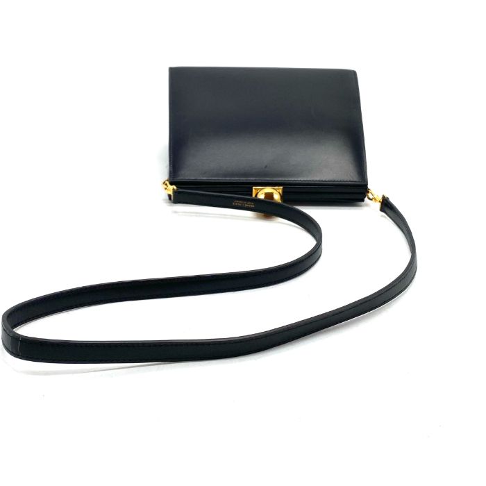 【中古】美品 HERMES エルメス ヴィンテージ がま口 ボックス カーフ ショルダー バッグ fY06328A
