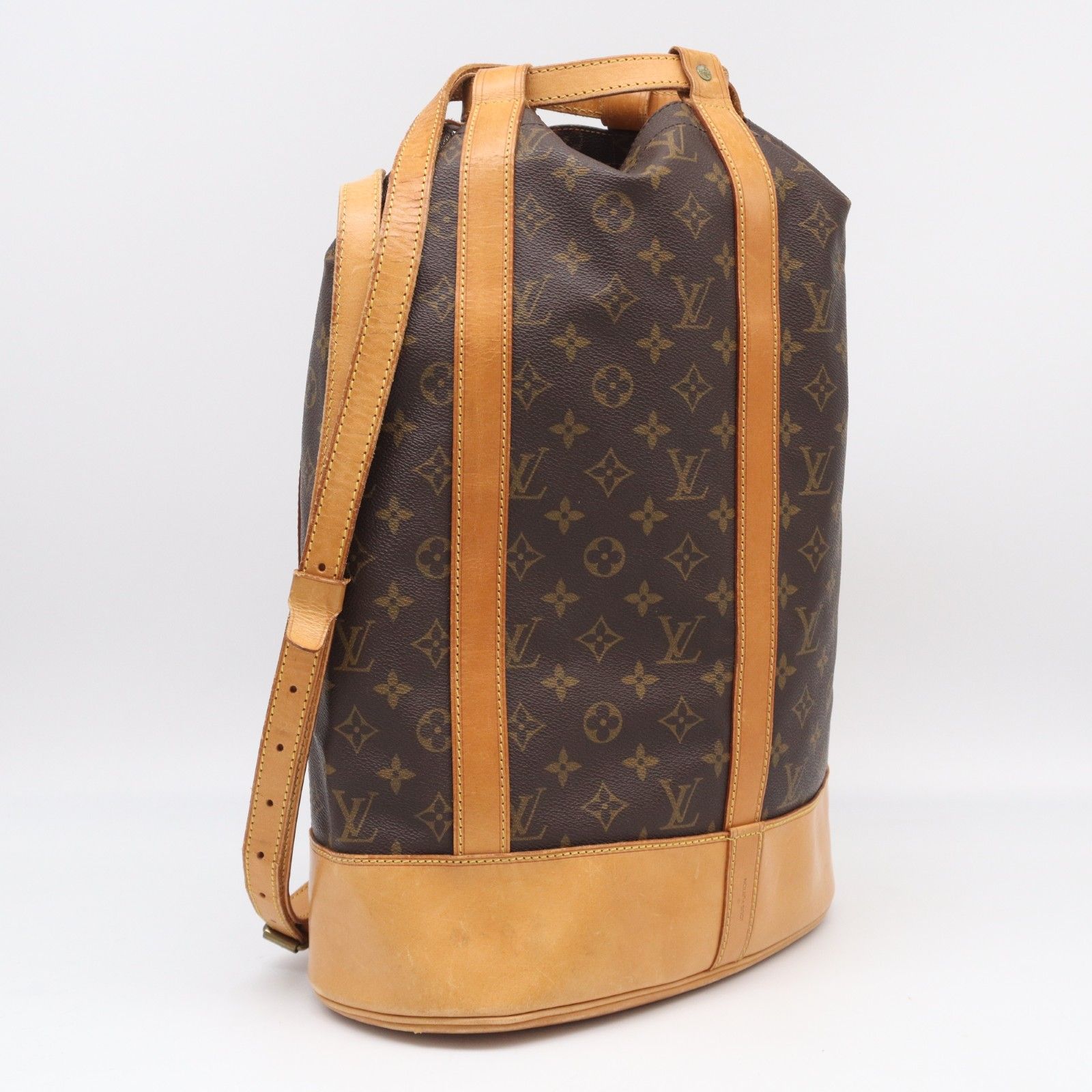 ★3日以内返品可★ LOUIS VUITTON ルイ・ヴィトン モノグラム ランドネGM M42244 ショルダーバッグ ブラウン ベージュ コーティングキャンバス レザー メンズ