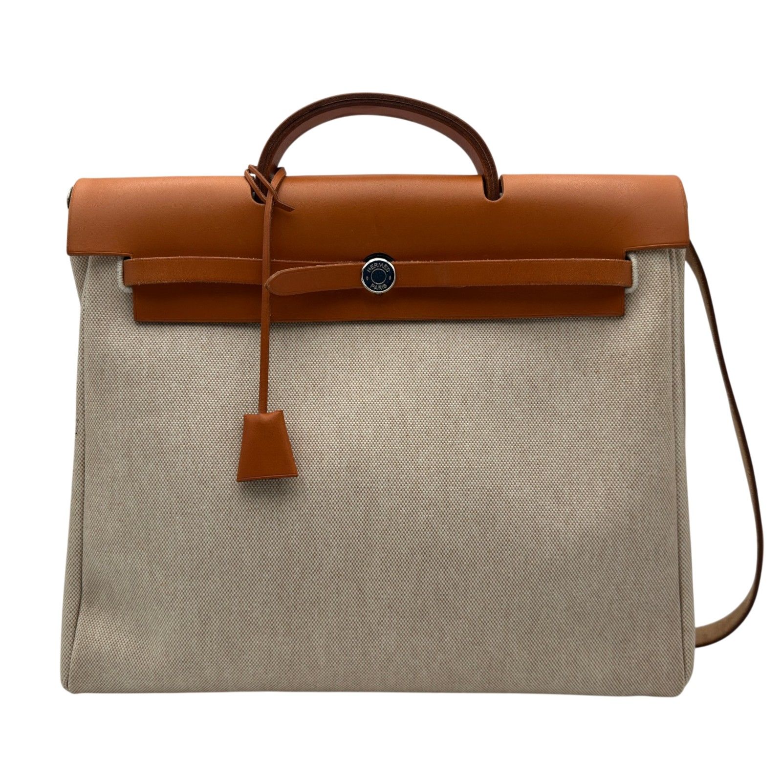 エルメス HERMES エールバッグMM □C刻 アイボリー/ゴールド トワル/ハンター レディース ショルダーバッグ