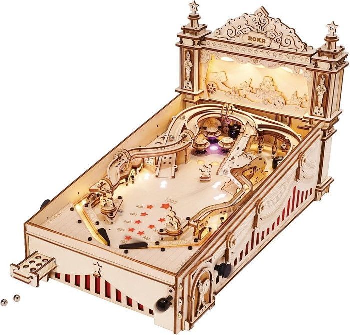 新品 立体パズル 3Dパズル ウッドパズル 木製パズル ゲーム ピンボール DIY おもちゃ インテリア レトロ [佐川急便]