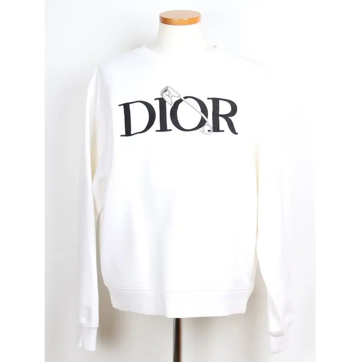 正規品/当日出荷 Dior クリップ 刺繍 ロゴ 長袖 スウェット 白 L / 100