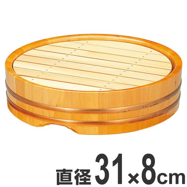 盛器 木製 一尺 丸桶 盛込器 目皿付き 皿 食器 刺身 お造り 食器 盛り皿 （ お皿 大漁盛り 器 うつわ 和食器 舟盛り 盛る 魚 懐石 懐石料理 飲食店 料亭 旅館 大皿 桶盛 ）
