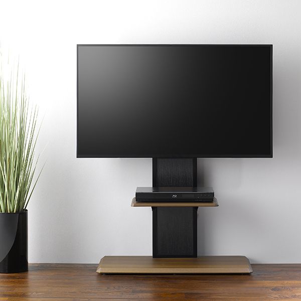 テレビ台 壁寄せ 壁面 テレビスタンド 65V型対応 ベース幅85cm （ TV台 TVボード ＴＶスタンド 壁よせ 壁 ＴＶラック テレビボード 配線収納 棚付き シンプル おしゃれ オシャレ ベージュ ブラック 茶 黒 家具 木目 ）