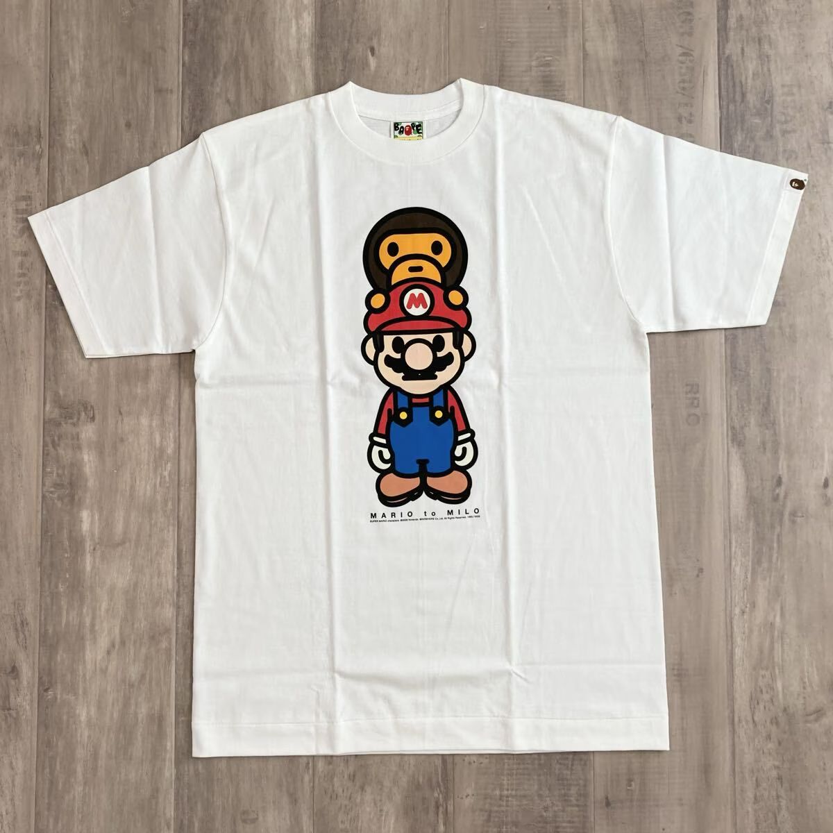 ★新品★ Nintendo × BAPE マリオ マイロ Tシャツ Mサイズ a bathing ape Mario BABY MILO エイプ ベイプ アベイシングエイプ eny9075