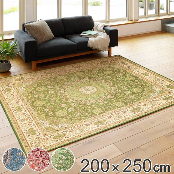 ラグ 200×250cm ラグマット 撥水加工付き 転写プリントラグ （ カーペット 絨毯 マット 洗える 撥水 手洗い 清潔 衛生的 子ども 滑り止め 折りたたみ コンパクト おしゃれ リビング ダイニング ）
