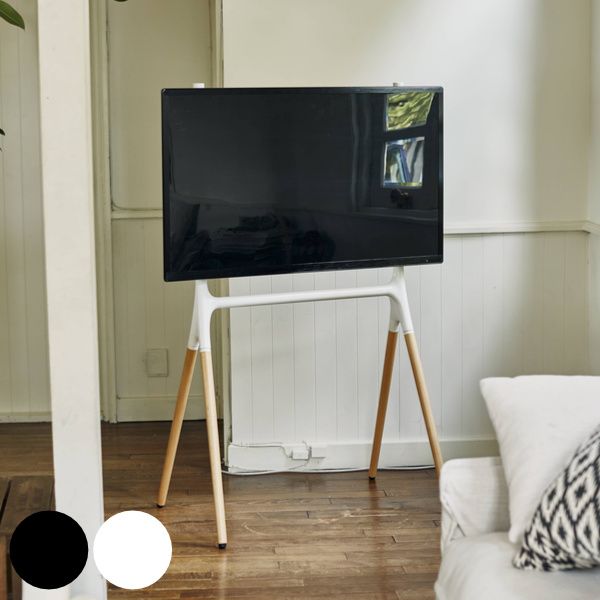 テレビスタンド 壁掛け風 天然木脚 55型対応 幅82cm （ 壁寄せ テレビ台 TV台 ＴＶスタンド 壁よせ TVラック テレビラック テレビボード TVボード 55インチ 対応 壁 壁面 ラック 収納 モダン スタイリッシュ おしゃれ ）