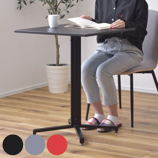 カフェテーブル 幅60cm スチール スクエア 正方形 テーブル コンパクト 机 （ ダイニング リビングテーブル ダイニングテーブル コーヒーテーブル 2人掛け 二人掛け 食卓テーブル 作業机 ワークデスク 1本脚 パソコン ）
