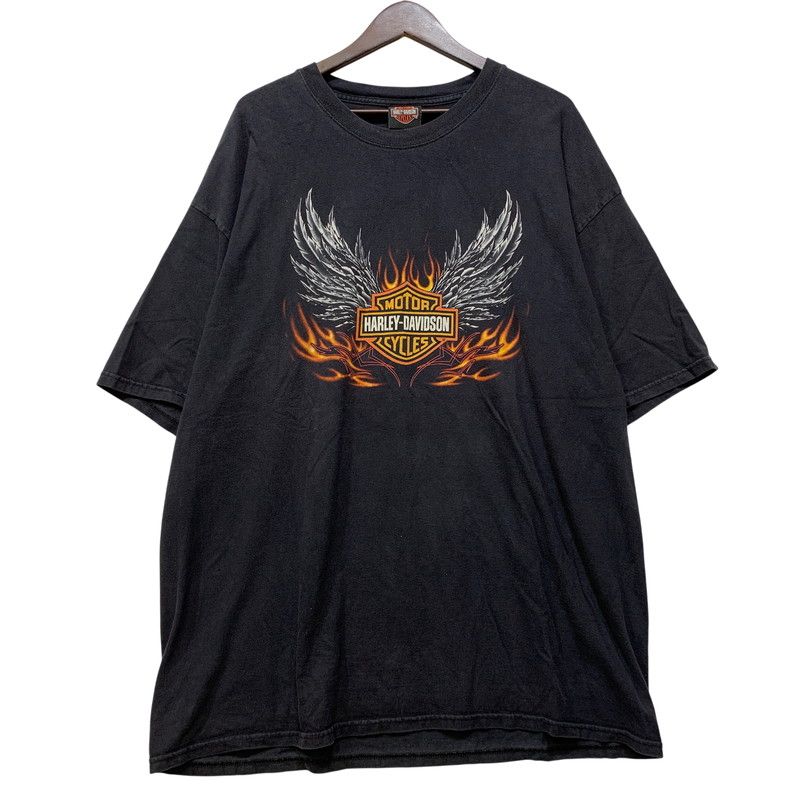 【中古品】 HARLEY DAVIDSON ハーレーダビッドソン WING FLAME PRINT S/S TEE ウィング フレーム プリント 半袖 Tシャツ メキシコ製 【146-260821-as-03-izu】