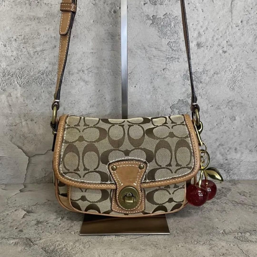 COACH Y2K Legacy Turnlock Shoulder Bag コーチ ショルダーバッグ レガシー ターンロック シグネチャー キャンバス レザー