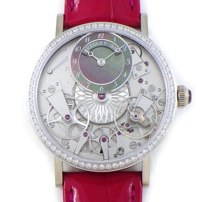 ブレゲ Breguet 腕時計 トラディション 7038/BB/1T/9V6/D00D ダイヤベゼル スケルトン文字盤 裏スケ K18WG SS レッド アリゲーターレザーベルト 自動巻き 【箱・保付き】 【中古】