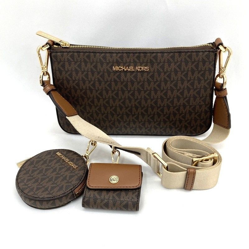 MICHAEL KORS マイケルコース ショルダーバッグ JET SET TRAVEL クロスボディ ミニポーチ MKシグネチャー柄 鞄 ★SS489