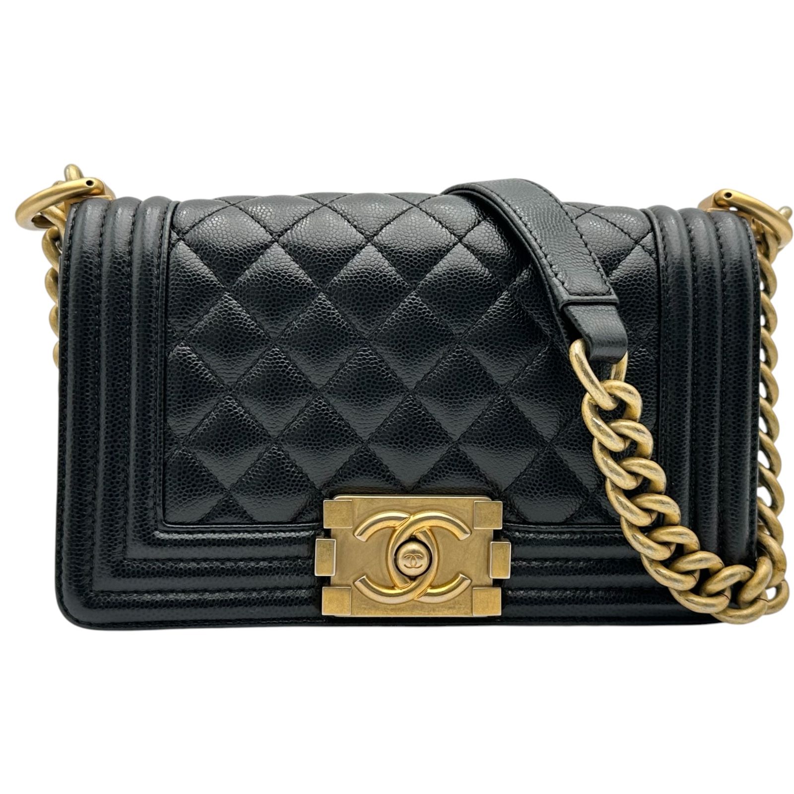 シャネル CHANEL ボーイシャネル20 A67085 25番台 ブラック キャビアスキン レディース ショルダーバッグ