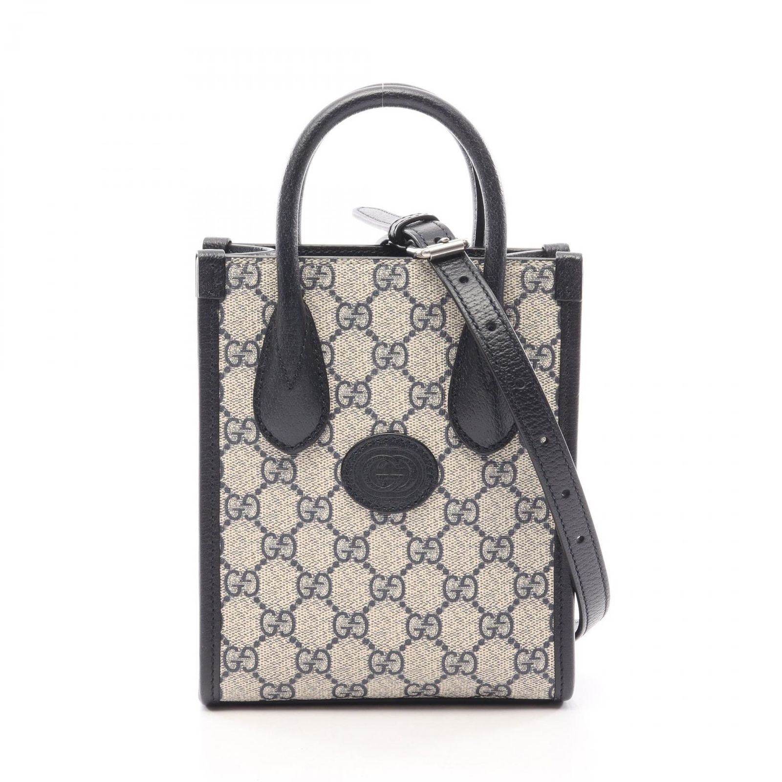 GUCCI グッチ インターロッキングG GGスプリーム ミニトートバッグ 2WAY ハンドバッグ
