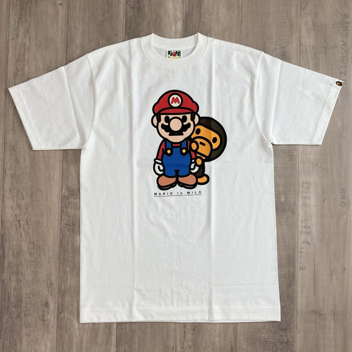 ★新品★ Nintendo × BAPE マリオ マイロ Tシャツ Mサイズ a bathing ape Mario BABY MILO エイプ ベイプ アベイシングエイプ fyj98