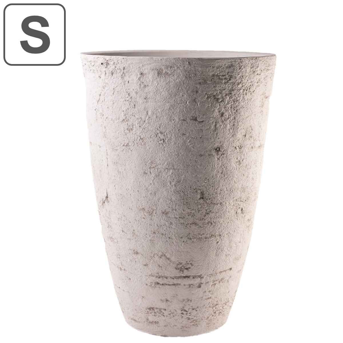 プランター FR円錐ロングホワイトストーン S 直径36×高さ50cm （ 植木鉢 プラントポット 植物用ポット 花器 鉢カバー ポット 丸 円すい 植木鉢カバー プラスチック 植物 花 観葉植物 園芸 直植え インテリア 軽量 白 ）