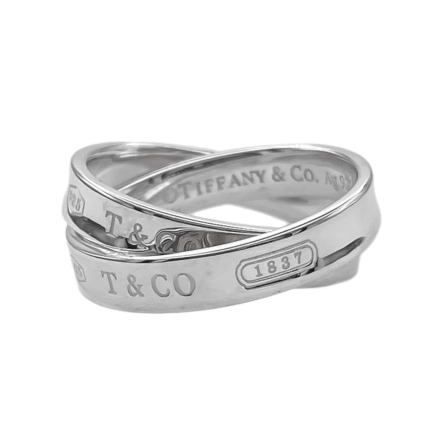 TIFFANY&Co. ティファニー 1837 インターロッキング 2連 リング・指輪 SV925 6.5号 シルバー 新品仕上済 レディース 【中古】 20,790円