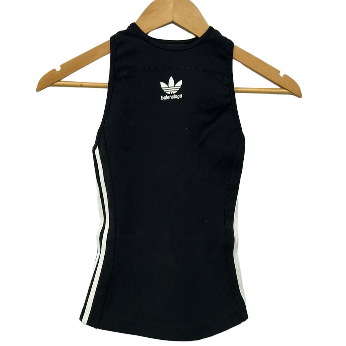 BALENCIAGA(バレンシアガ) タンクトップ サイズ34 S レディース美品 - 712288 TTK21 黒×白 adidasコラボ