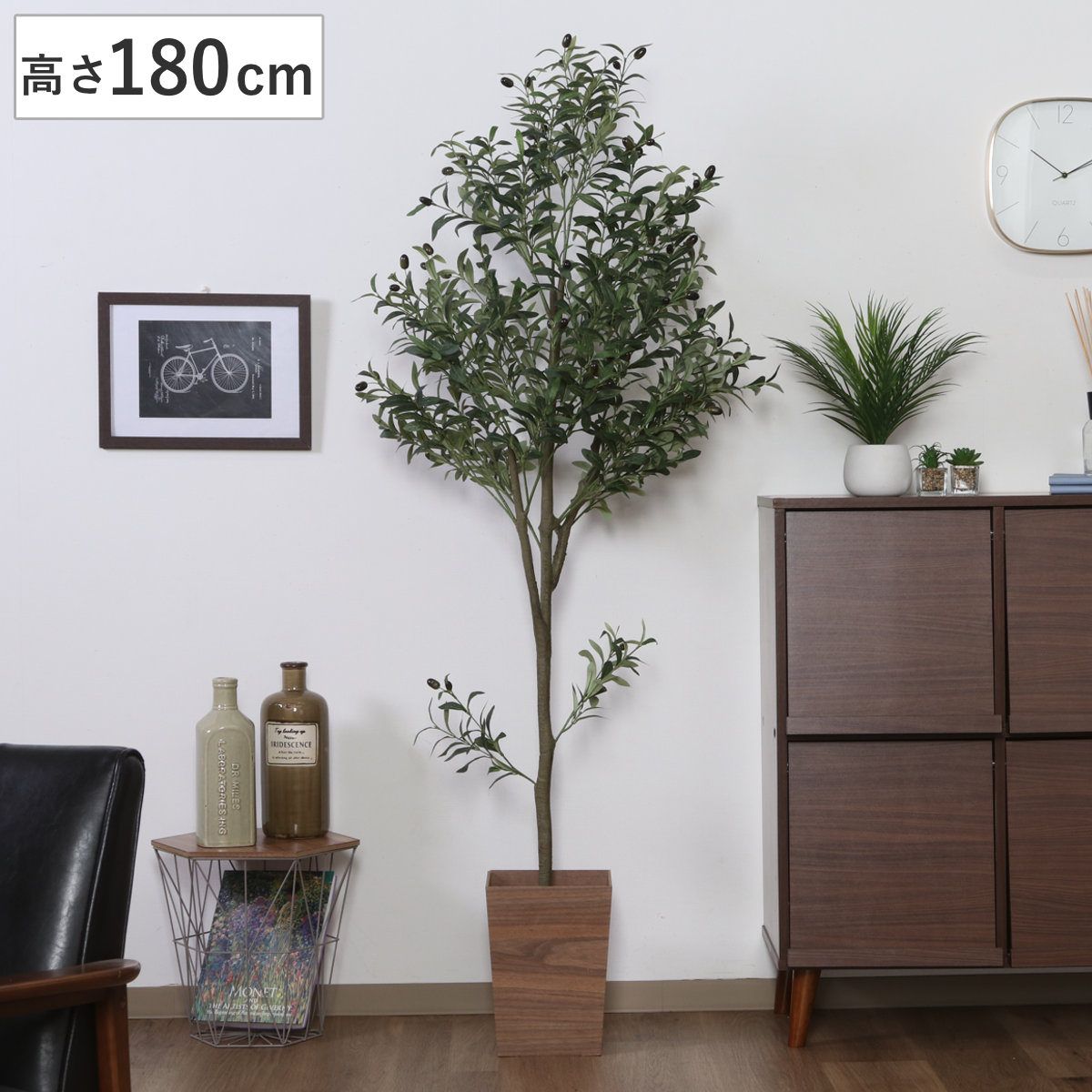 フェイクグリーン オリーブ 高さ180cm ジョイント式 （ 人工観葉植物 大型 樹木 造花 人工樹木 観葉植物 アートグリーン 水やり不要 お手入れ簡単 植物 フェイク 木 樹 リビング 玄関 インテリア グリーン 枯れない お祝い ） 7,441円
