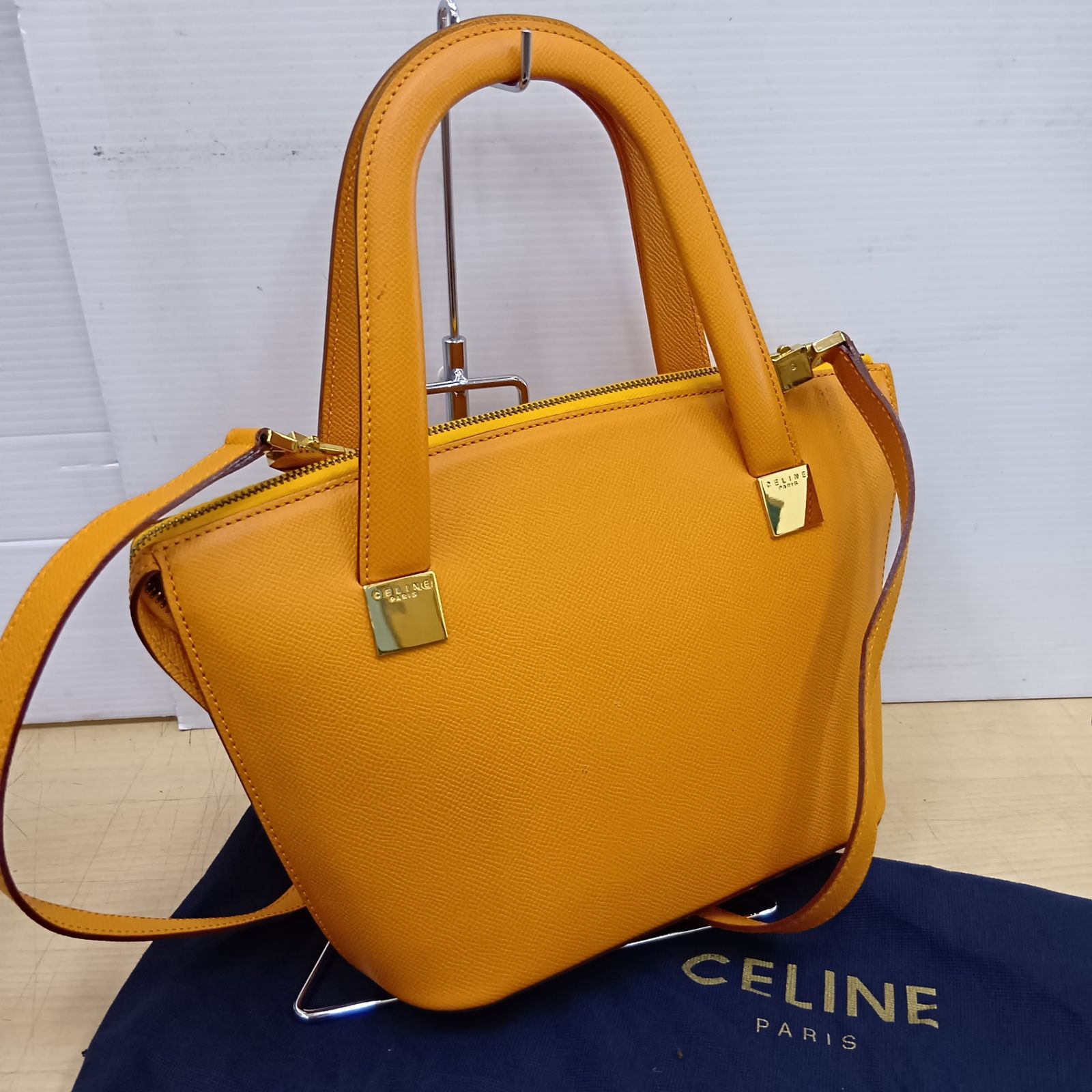 CELINE レザー 2way バッグ ヴィンテージ オレンジ セリーヌ レディース 30,000円