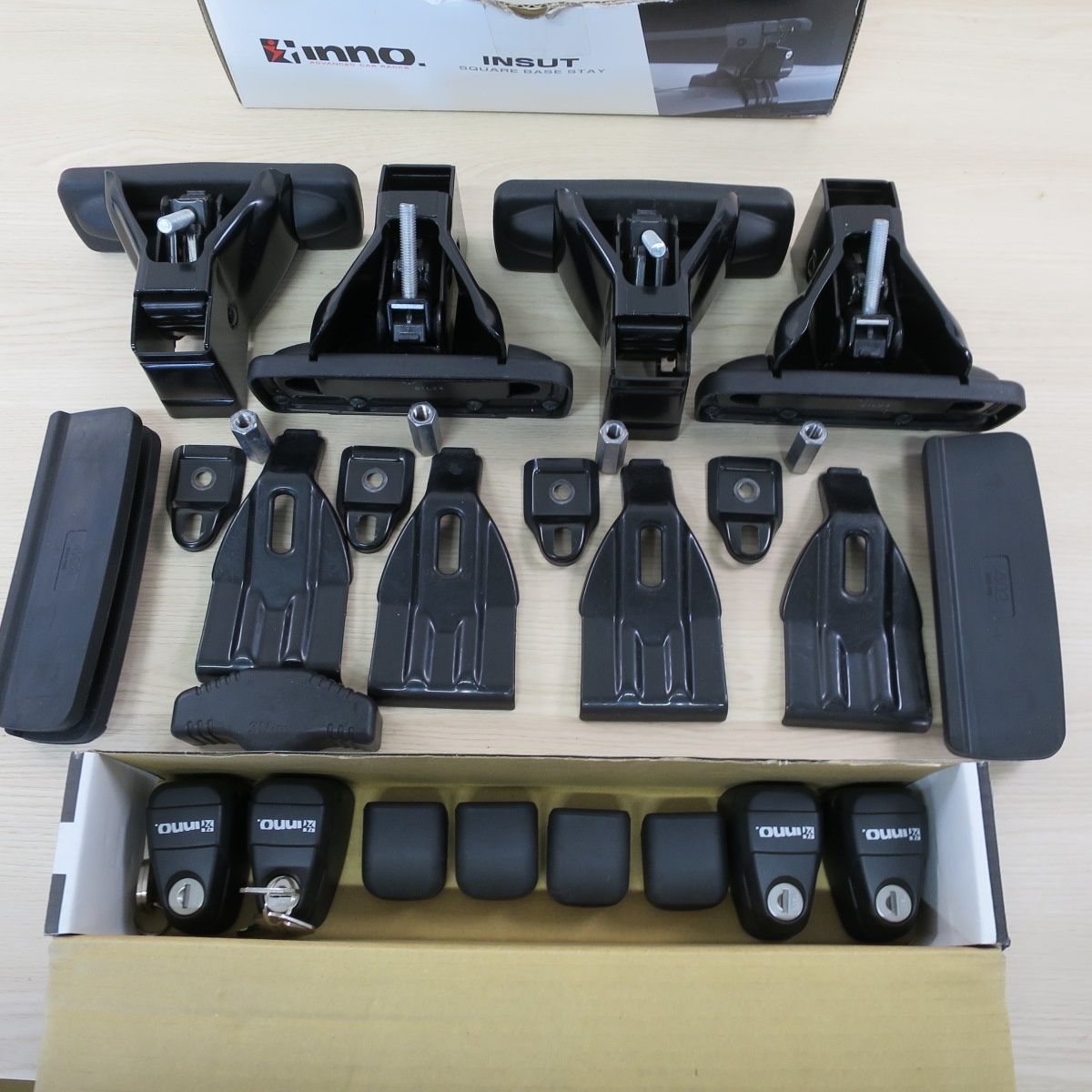 鍵付き☆inno. カーメイト スクエアベースステー INSUT システム キャリア & ウィンター キャリア 取付 フック セット K320 イノー カー パーツ☆ [送料無料]