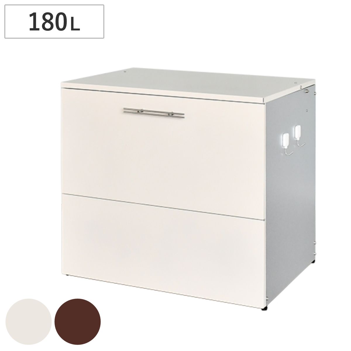 ゴミ収納庫 屋外用 180L 幅69×奥行56×高さ63.5cm ガルバリウム （ ごみ箱 コンテナ 大容量 大型 ダストボックス 収納 屋外収納 ゴミ 収納庫 日本製 180リットル ゴミ置き場 ゴミ箱 物置 保管庫 倉庫 エクステリア 組立品 ）